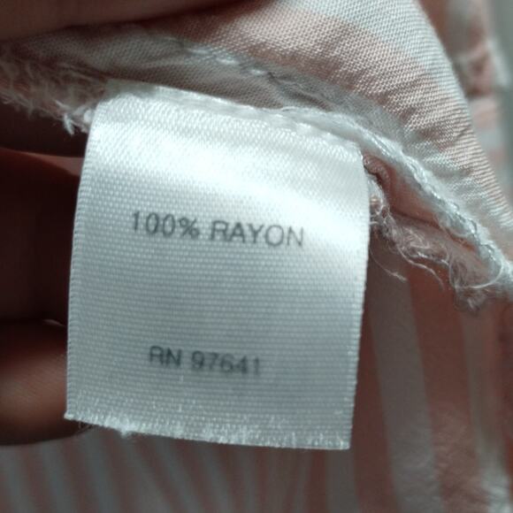 J. Jill Size Small Petite Pink White Striped Button Up Roll Tab Sleeve Shirt - Picture 6 of 6